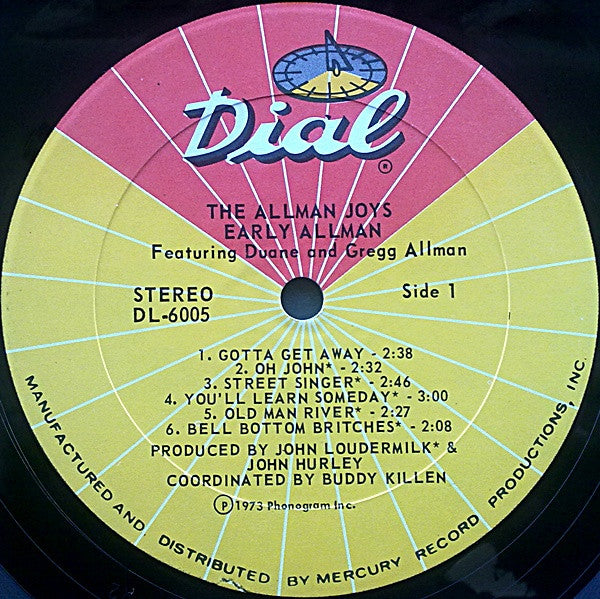 Allman Joys* : Early Allman Featuring Duane And Gregg Allman (LP, Album, PRC)
