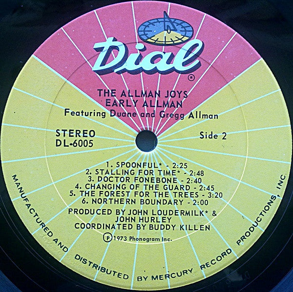 Allman Joys* : Early Allman Featuring Duane And Gregg Allman (LP, Album, PRC)