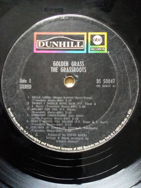 The Grass Roots : Golden Grass (Their Greatest Hits) (LP, Comp, Ter)