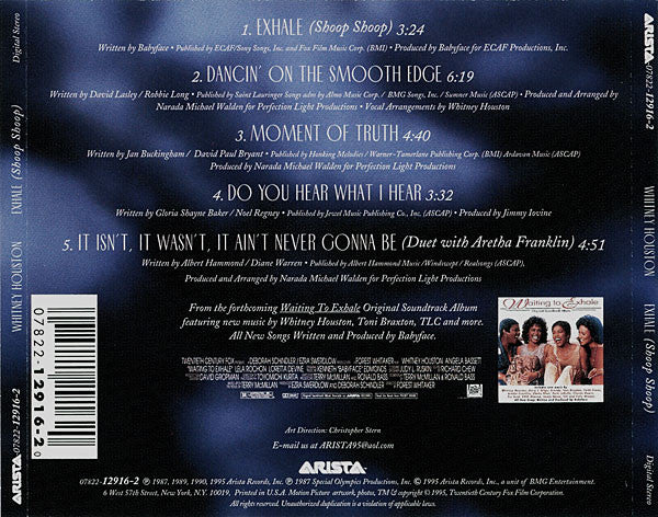 Whitney Houston : Exhale (Shoop Shoop) (CD, Maxi)