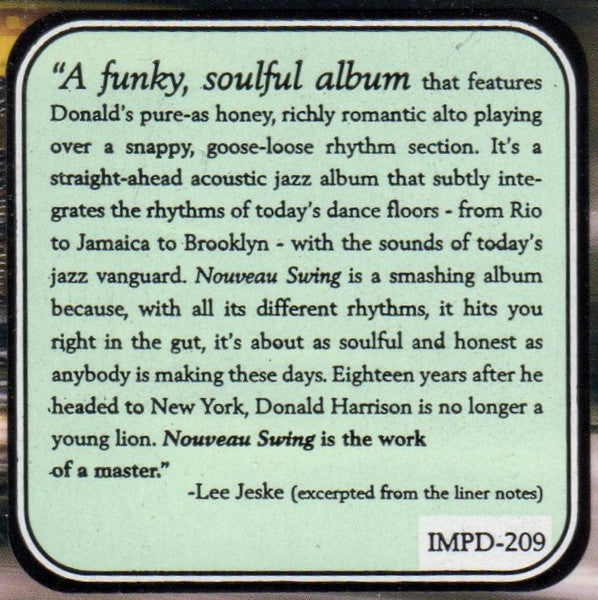 Donald Harrison : Nouveau Swing (CD, Album, Dig)