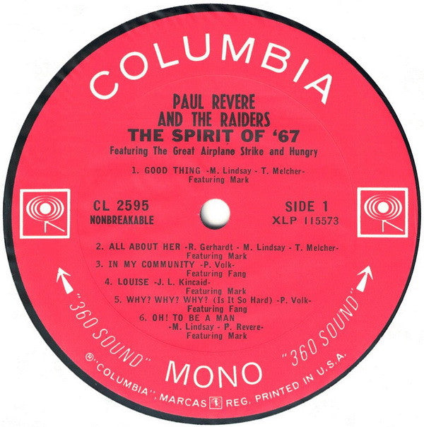 Paul Revere & The Raiders : The Spirit Of '67 (LP, Album, Mono)