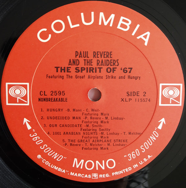 Paul Revere & The Raiders : The Spirit Of '67 (LP, Album, Mono)