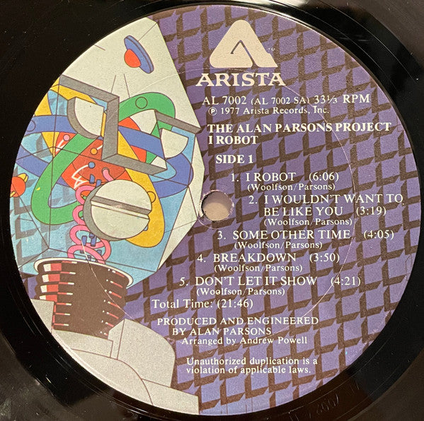 The Alan Parsons Project : I Robot (LP, Album, Pit)