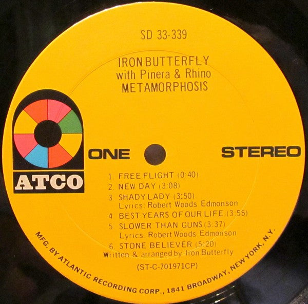 Iron Butterfly With Pinera* & Rhino* : Metamorphosis (LP, Album, CP )