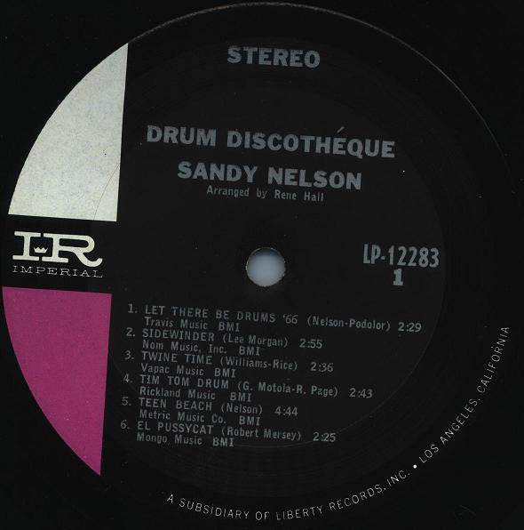 Sandy Nelson : Drum Discothéque (LP, Album, Pit)