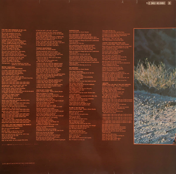 Stevie Wonder : Talking Book (LP, Album, Gat)