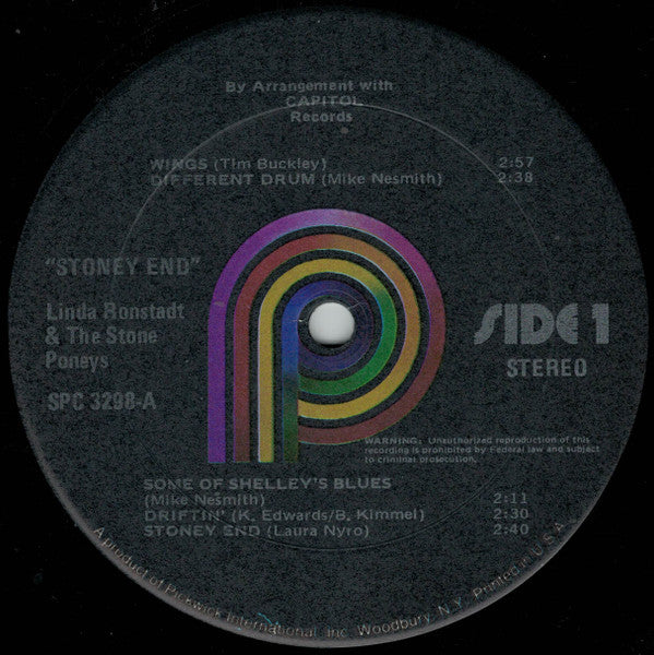 Linda Ronstadt & The Stone Poneys : Stoney End (LP, Comp, RE, Bla)