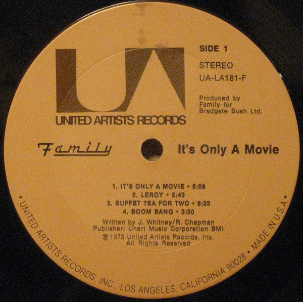Family (6) : It's Only A Movie (LP, Album, Ter)
