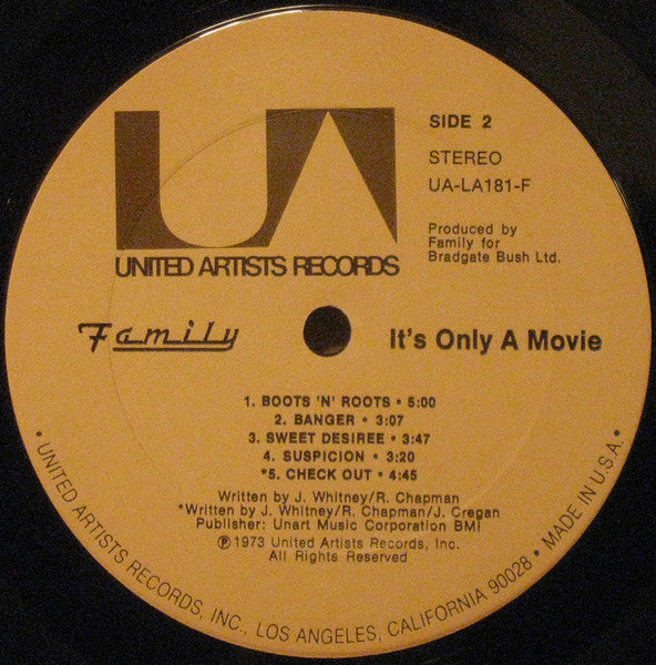 Family (6) : It's Only A Movie (LP, Album, Ter)