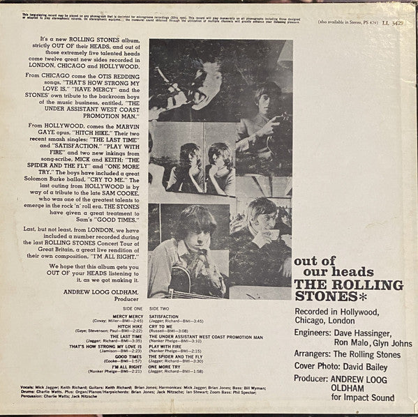 The Rolling Stones : Out Of Our Heads (LP, Album, Mono, RP, Ter)