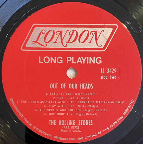 The Rolling Stones : Out Of Our Heads (LP, Album, Mono, RP, Ter)