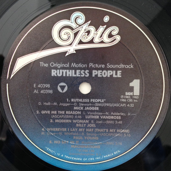 Various : Ruthless People (The Original Motion Picture Soundtrack) (LP, Album, Comp)