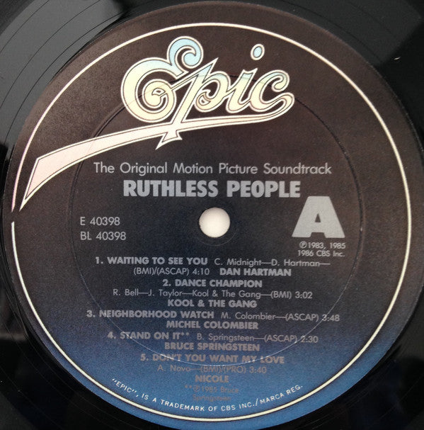 Various : Ruthless People (The Original Motion Picture Soundtrack) (LP, Album, Comp)