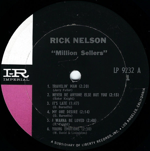 Rick Nelson* : Million Sellers (LP, Comp, Mono, Ter)