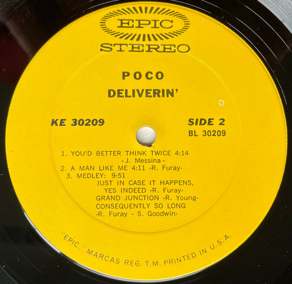 Poco (3) : Deliverin' (LP, Album, Pit)