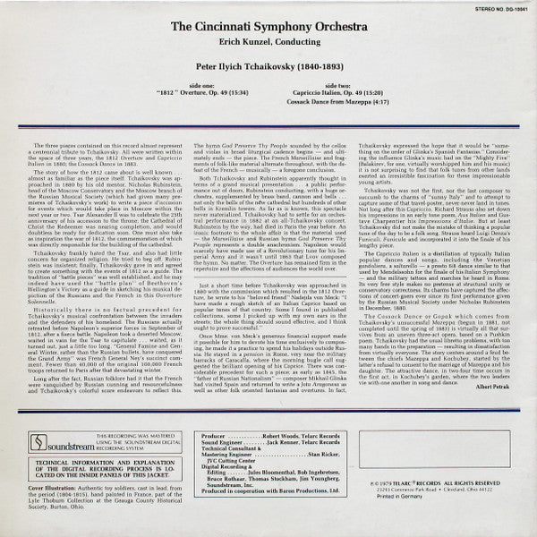 Tchaikovsky*, Cincinnati Symphony Orchestra, Erich Kunzel : 1812 / Capriccio Italien / "Cossack Dance" From Mazeppa (LP, Gat)