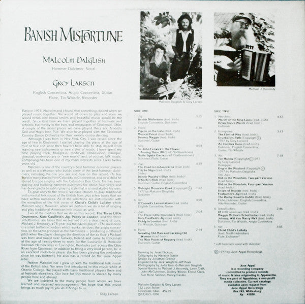 Malcolm Dalglish • Grey Larsen* : Banish Misfortune (LP, Album, Wak)