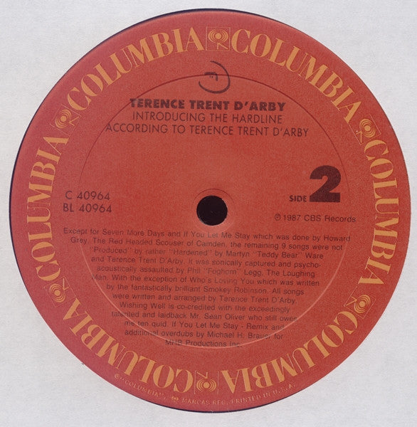 Terence Trent D'Arby : Introducing The Hardline According To Terence Trent D'Arby (LP, Album, RE, Car)