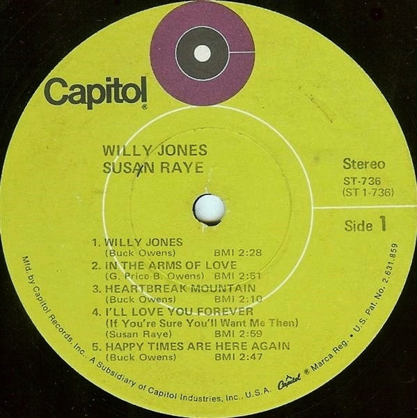 Susan Raye : Willy Jones (LP, Album)