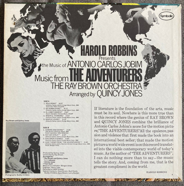 Antonio Carlos Jobim, The Ray Brown Orchestra* Arranged By Quincy Jones : Harold Robbins Presents Music From The Adventurers (LP, Album)