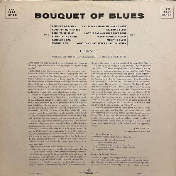 Dinah Shore : Bouquet Of Blues (LP, Album)