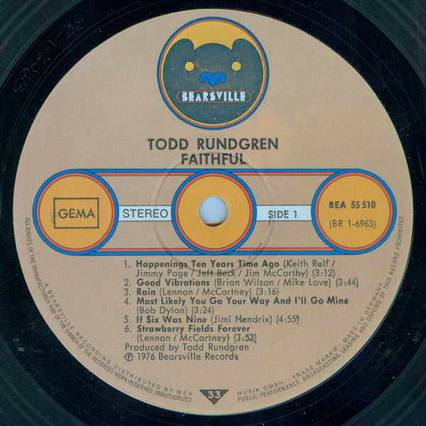Todd Rundgren : Faithful (LP, Album)