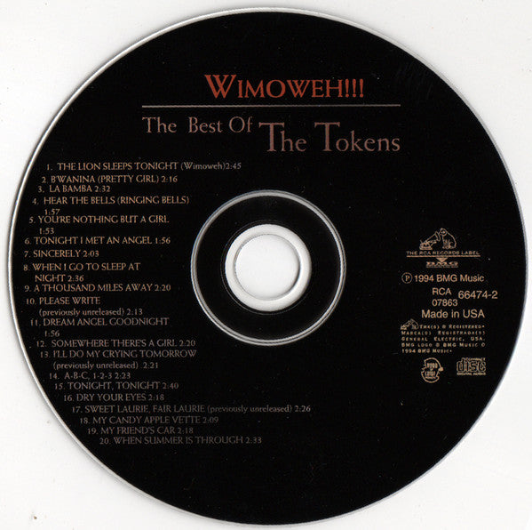The Tokens : Wimoweh!!!  The Best Of The Tokens (CD, Comp, RE, RM)