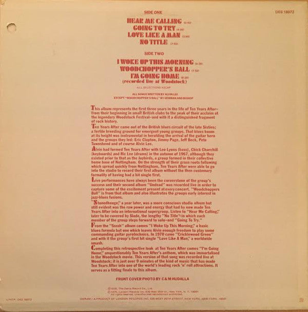 Ten Years After : Goin' Home! (LP, Album, Comp, Aud)