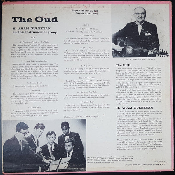 H. Aram Gulezyan And His Instrumental Group : The Oud: Music Of The Near And Middle East (LP, Album)