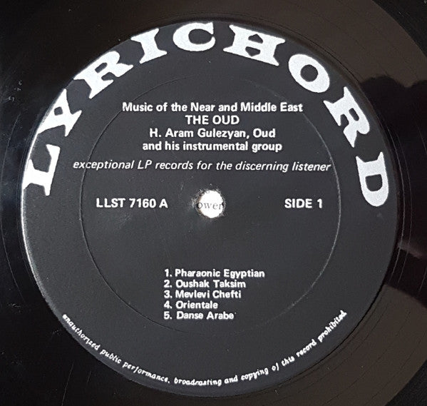 H. Aram Gulezyan And His Instrumental Group : The Oud: Music Of The Near And Middle East (LP, Album)