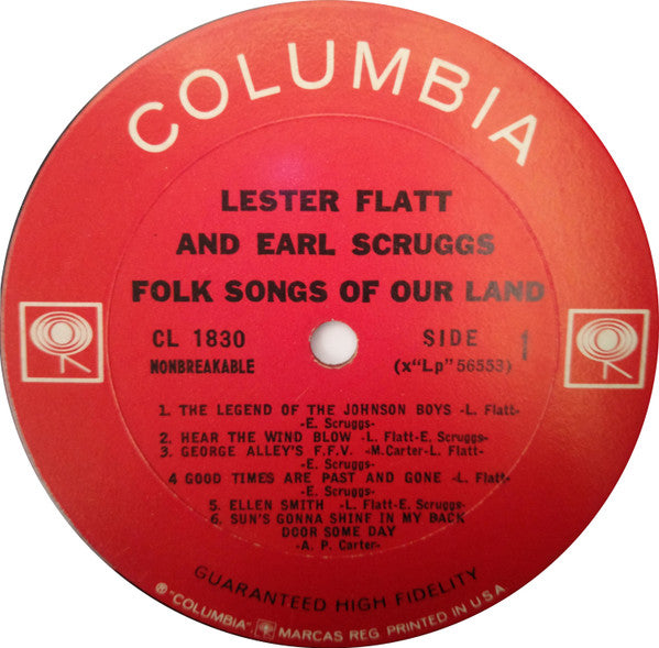 Flatt & Scruggs : Folk Songs Of Our Land (LP, Album, Mono)