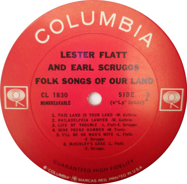 Flatt & Scruggs : Folk Songs Of Our Land (LP, Album, Mono)
