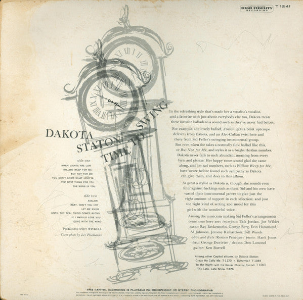 Dakota Staton : Time To Swing (LP, Album, Mono)