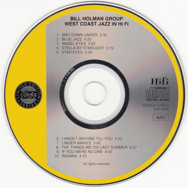 Richie Kamuca • Bill Holman : West Coast Jazz In Hifi (CD, Album, Ltd, RE, RM)