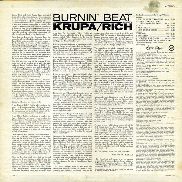 Buddy Rich / Gene Krupa : Burnin' Beat (LP, Album)