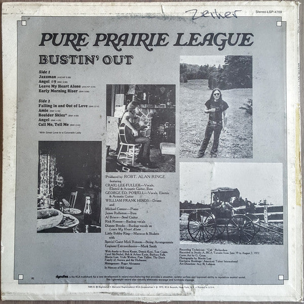 Pure Prairie League : Bustin' Out (LP, Album, Ind)