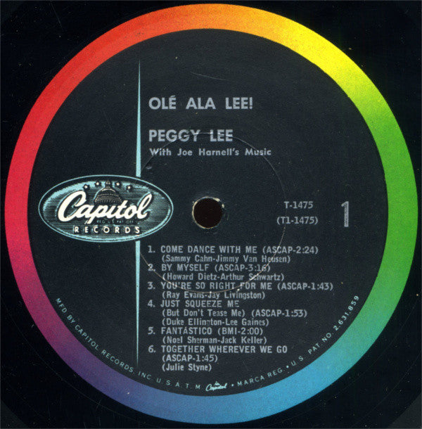 Peggy Lee : Olé Ala Lee! (LP, Album, Mono, Los)