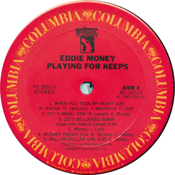 Eddie Money : Playing For Keeps (LP, Album, Ter)