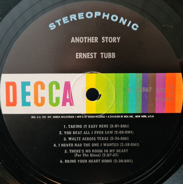 Ernest Tubb : Another Story (LP, Album, Glo)