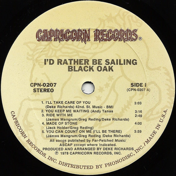 Black Oak* : I'd Rather Be Sailing (LP, Album, Ter)