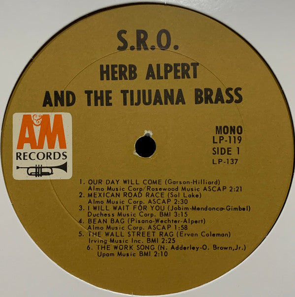 Herb Alpert & The Tijuana Brass : S.R.O. (LP, Album, Mono)