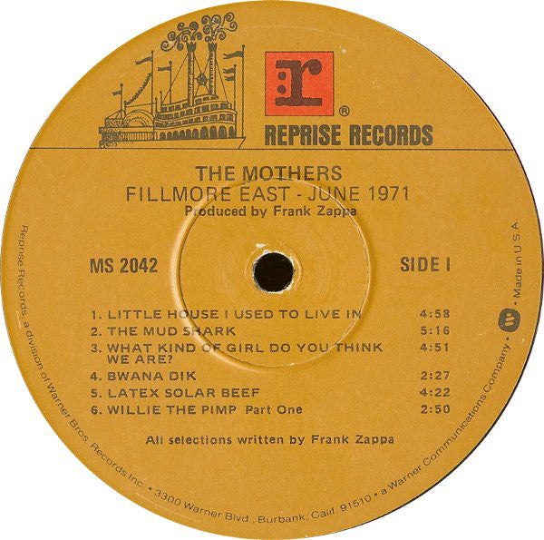The Mothers : Fillmore East - June 1971 (LP, Album, RE, Jac)