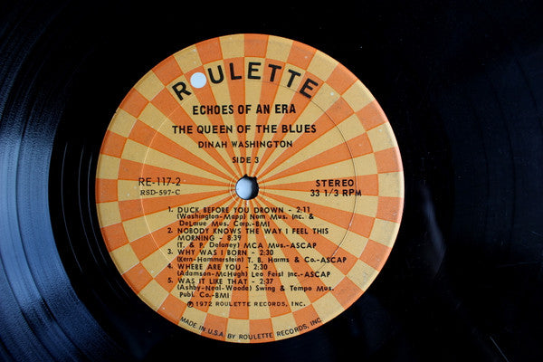 Dinah Washington : Echoes Of An Era - The Queen Of The Blues/ Dinah Washington (2xLP, Comp, Gat)