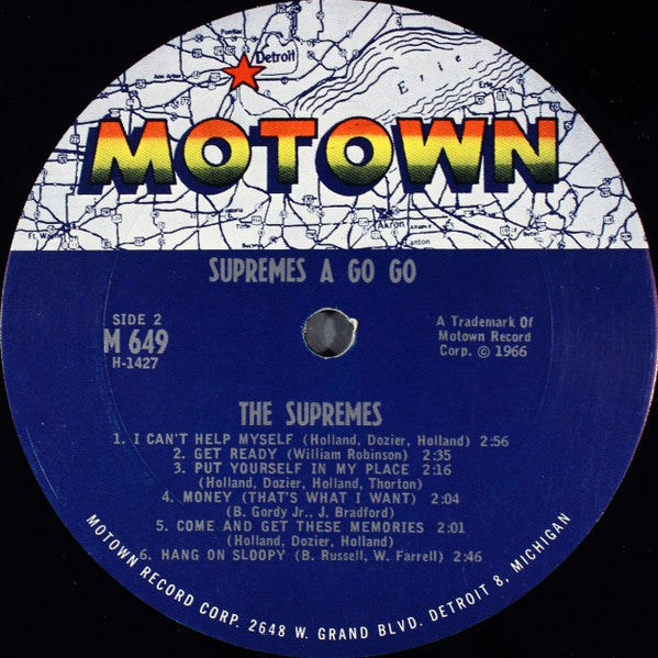 The Supremes : A' Go-Go (LP, Album, Ter)