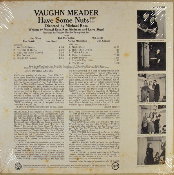 Vaughn Meader : Have Some Nuts!!! (LP, Album, Mono)