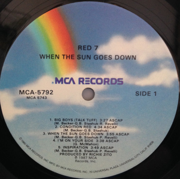 Red 7 : When The Sun Goes Down (LP, Album, Glo)