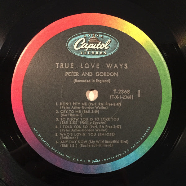 Peter & Gordon : True Love Ways (LP, Album, Mono, Scr)