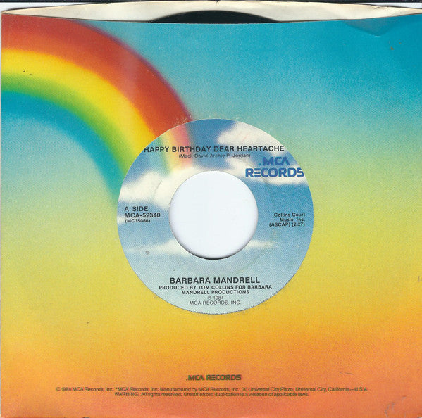 Barbara Mandrell : Happy Birthday Dear Heartache (7", Pin)