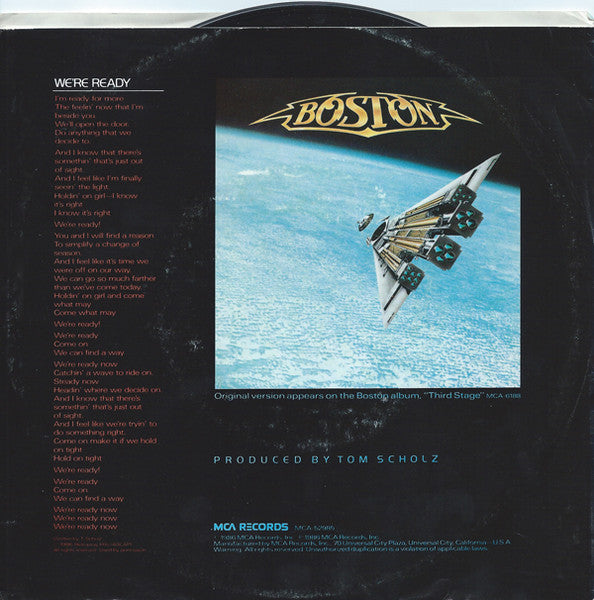 Boston : We're Ready (7", Single)